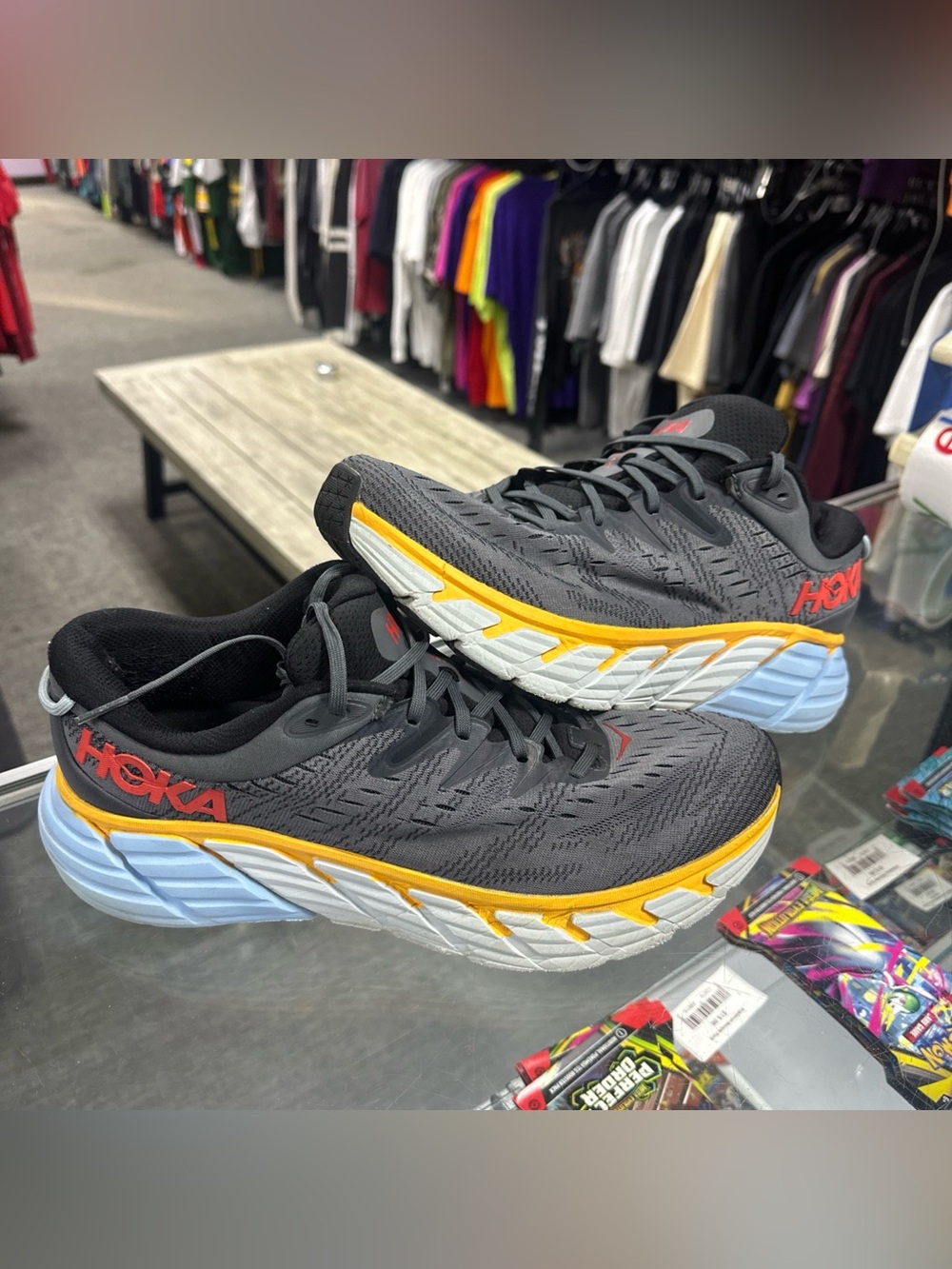 Size 13D - Hoka One One Gaviota 4 Gray Running Training Shoes Athletic Outdoors